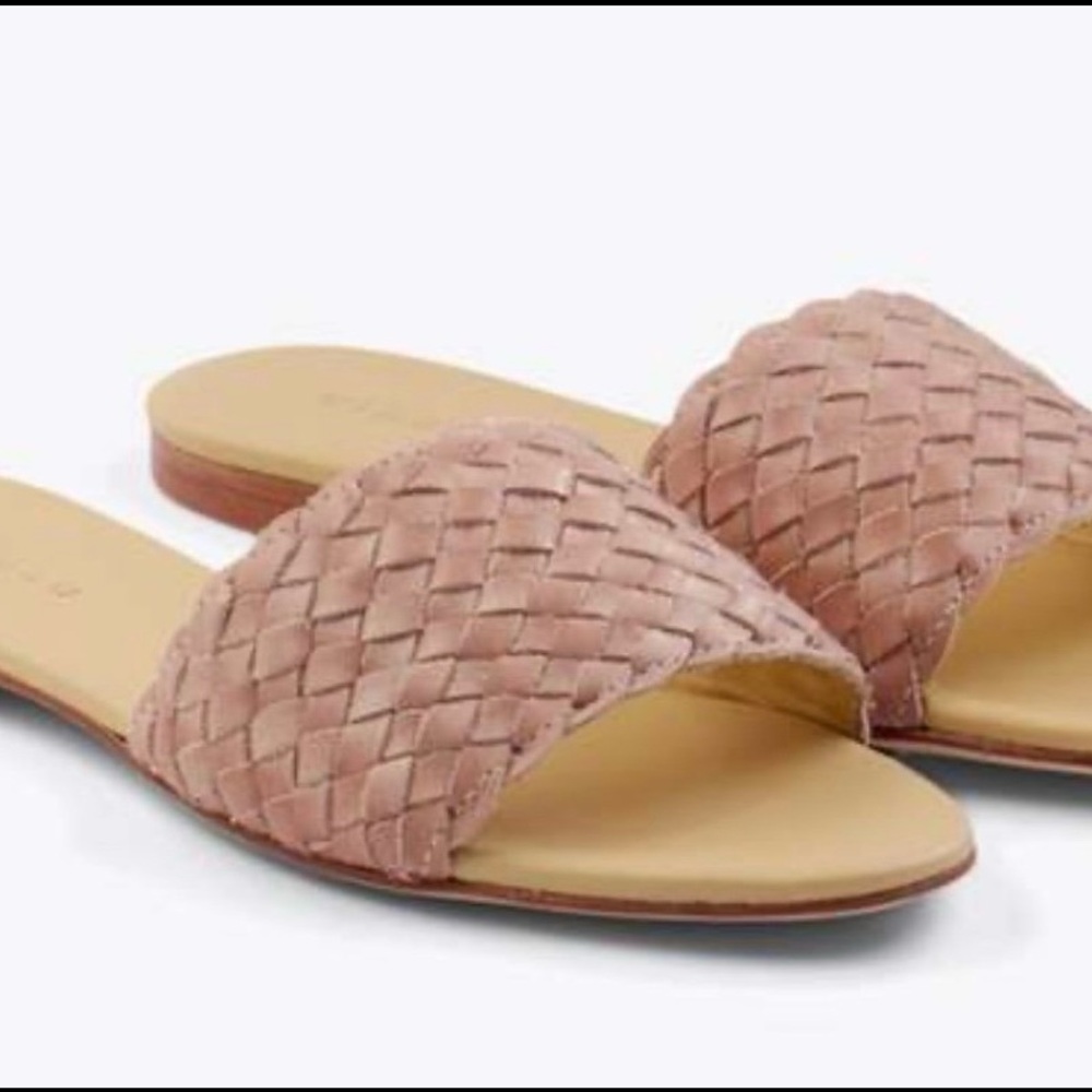 NISOLO Isla Woven leather slides size 9 EUC